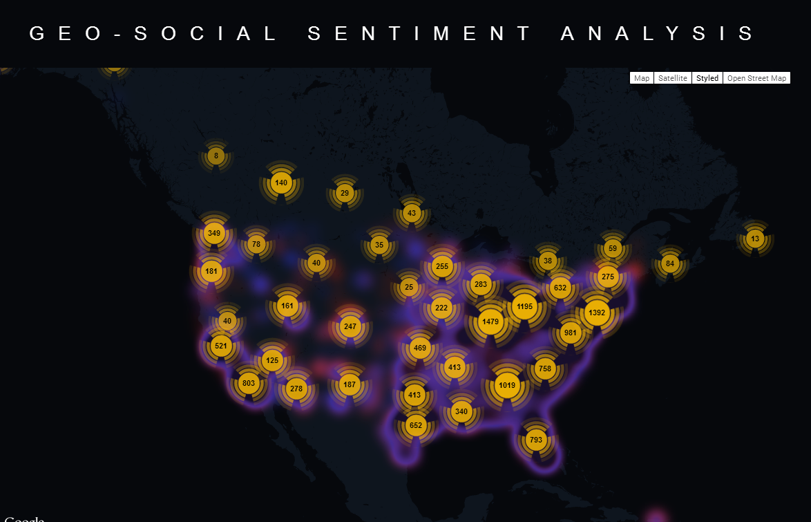 Aggregate Geo-Coded Sentiment Analysis